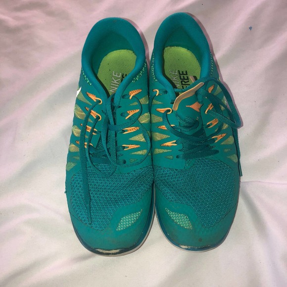 Nike Free Run 5.0 Womens Turquoise Green Athletic Running Sneakers Size 9.5 - Picture 2 of 9
